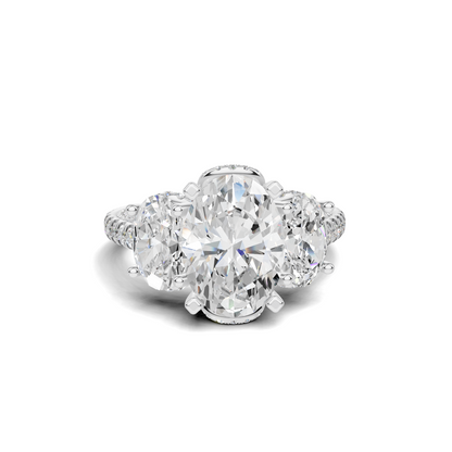 Luxe Three Stone Pave Ring