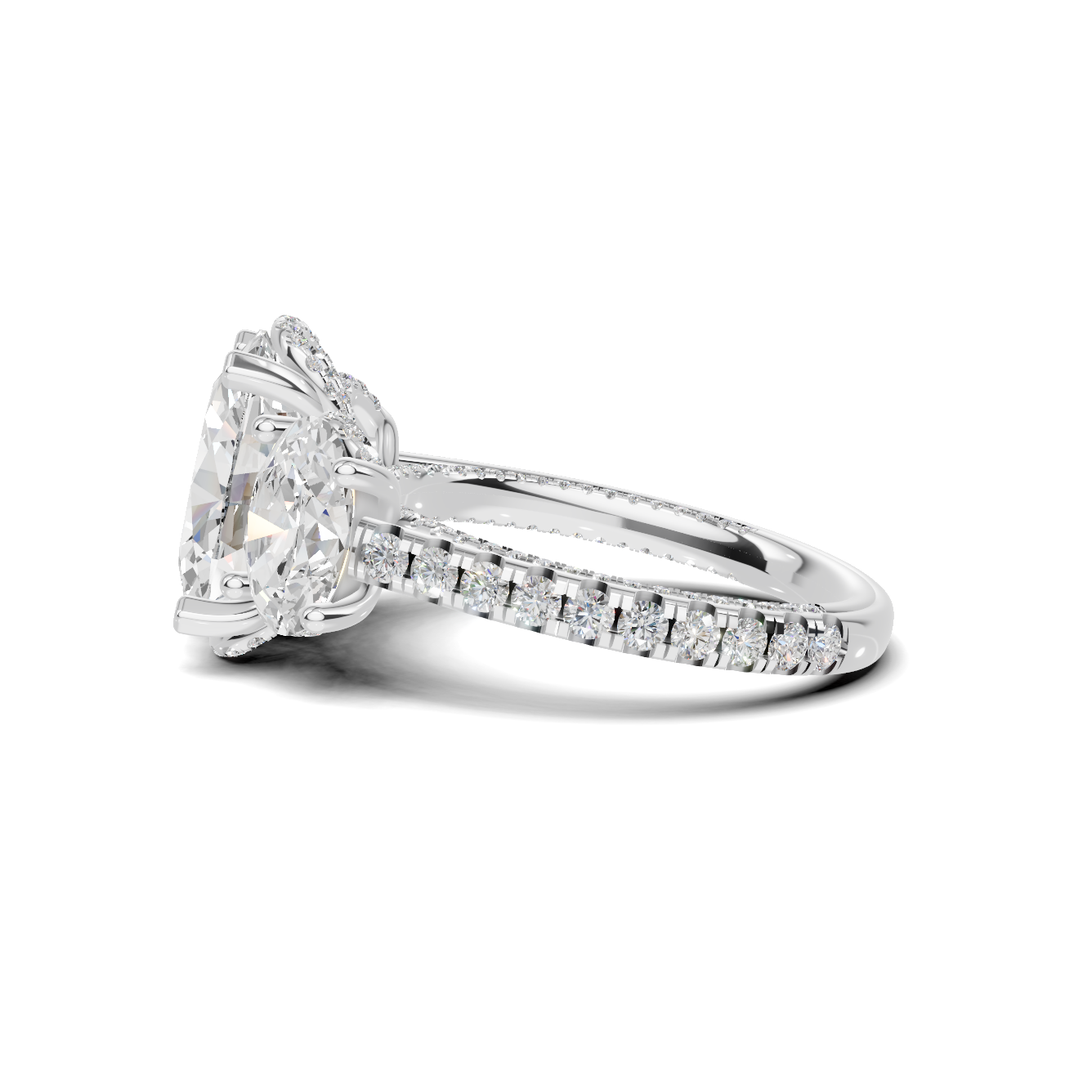 Luxe Three Stone Pave Ring