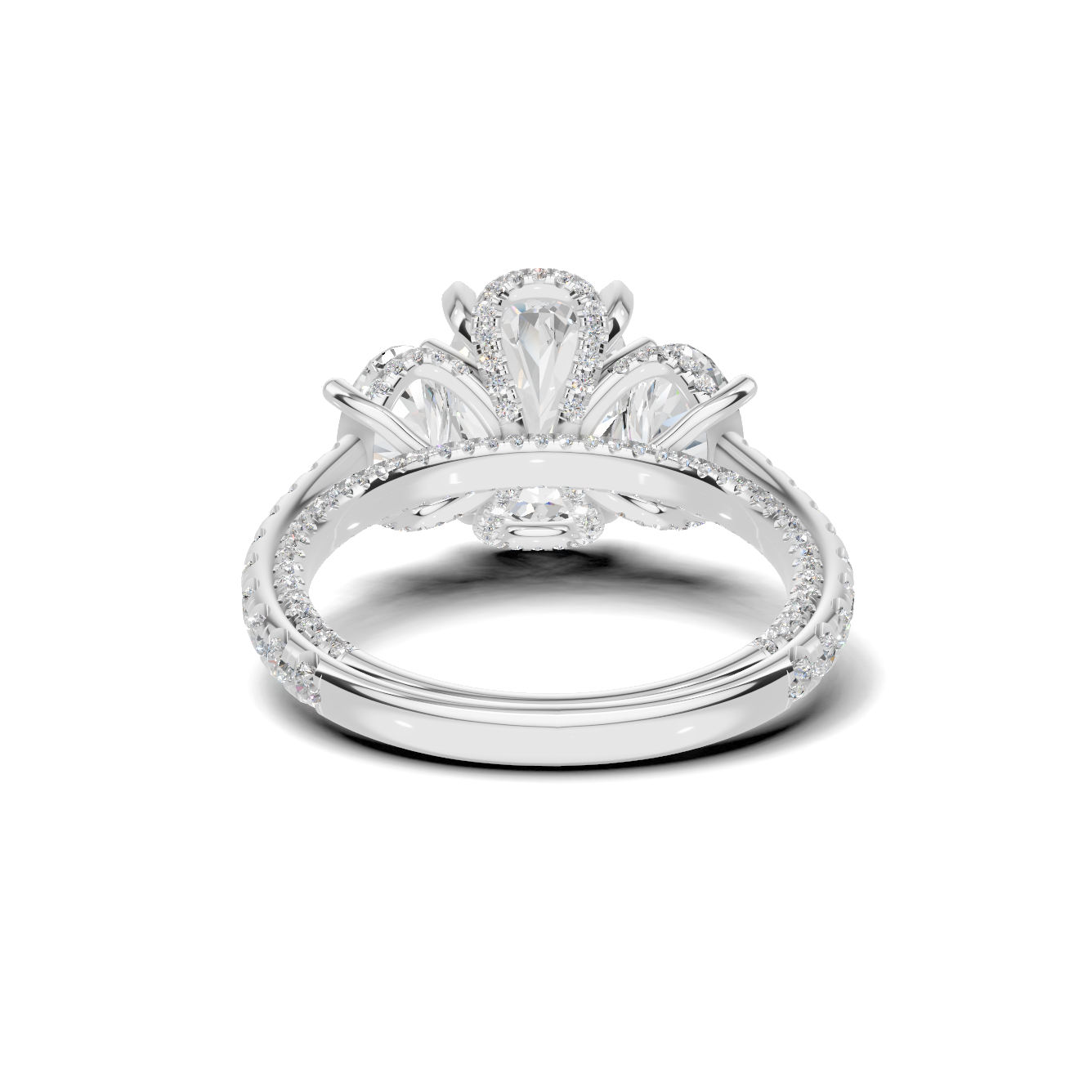 Luxe Three Stone Pave Ring