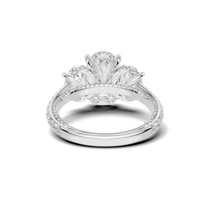 Luxe Three Stone Pave Ring