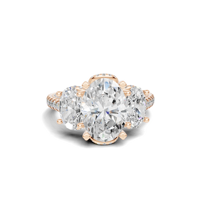 Luxe Three Stone Pave Ring