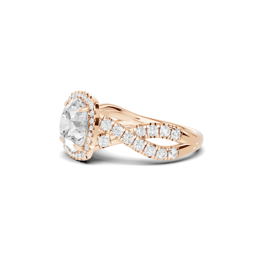 Luxe Twisted Infinity Halo Ring