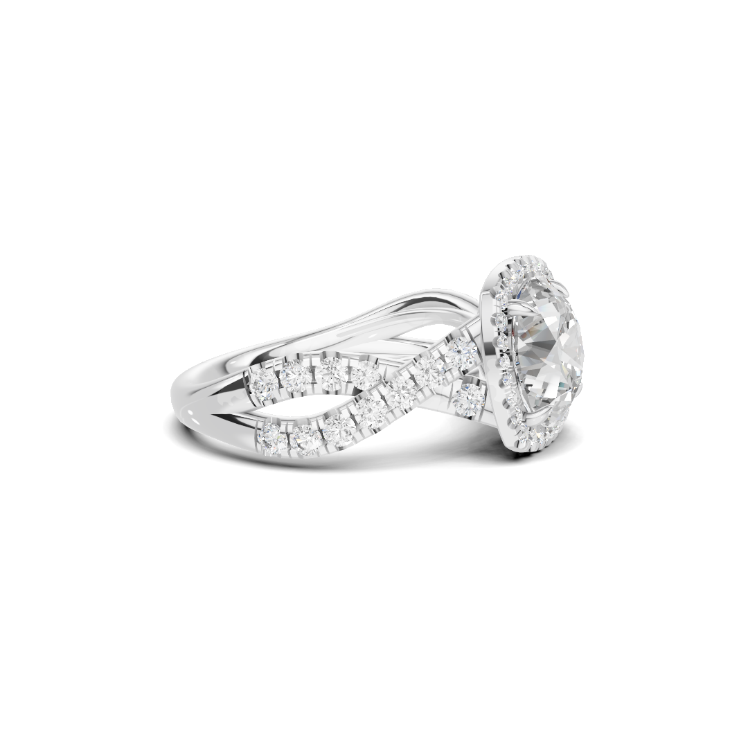 Luxe Twisted Infinity Halo Ring