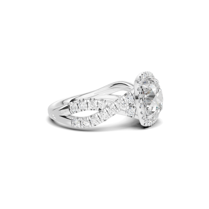 Luxe Twisted Infinity Halo Ring