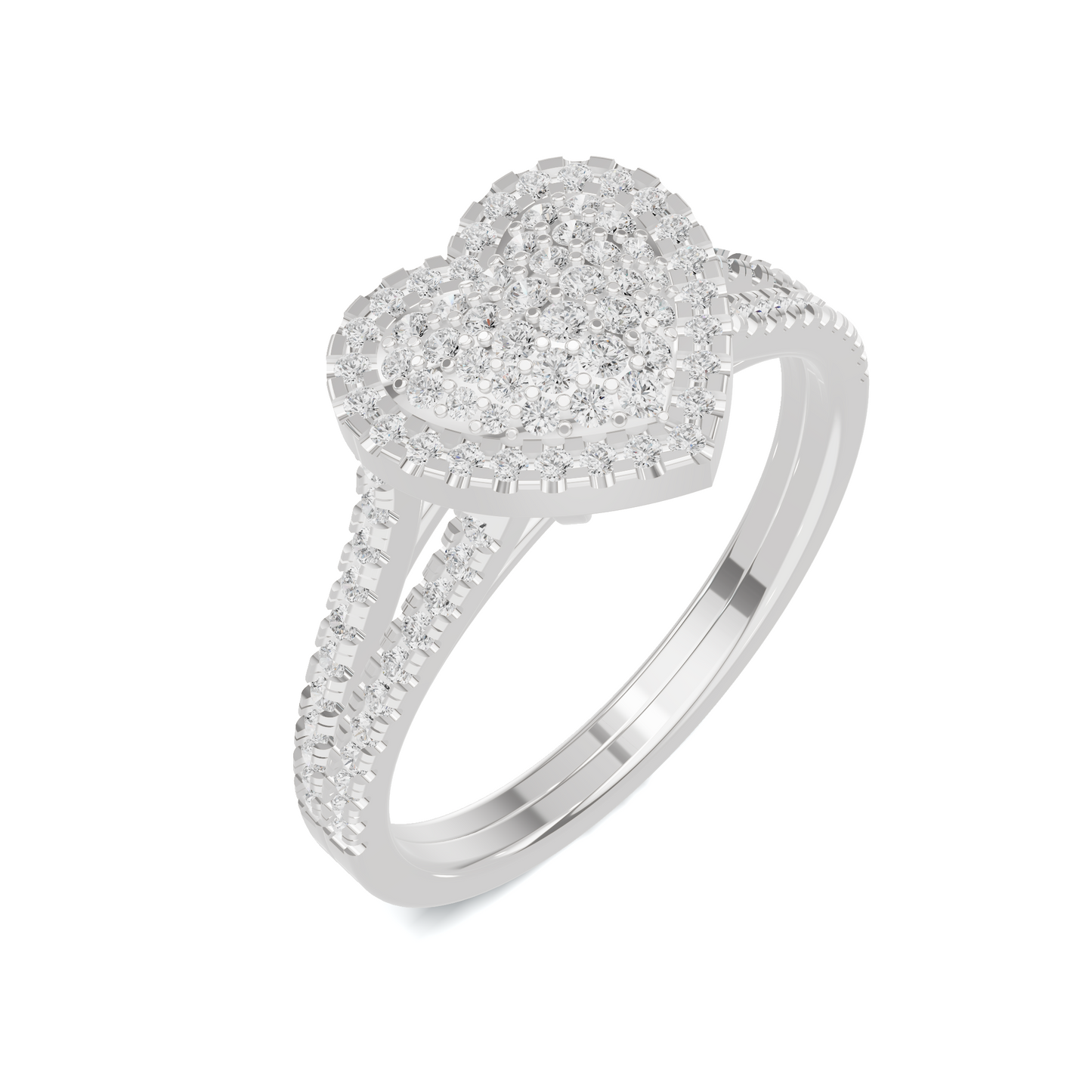 Majestic Pave Heart Statement Ring