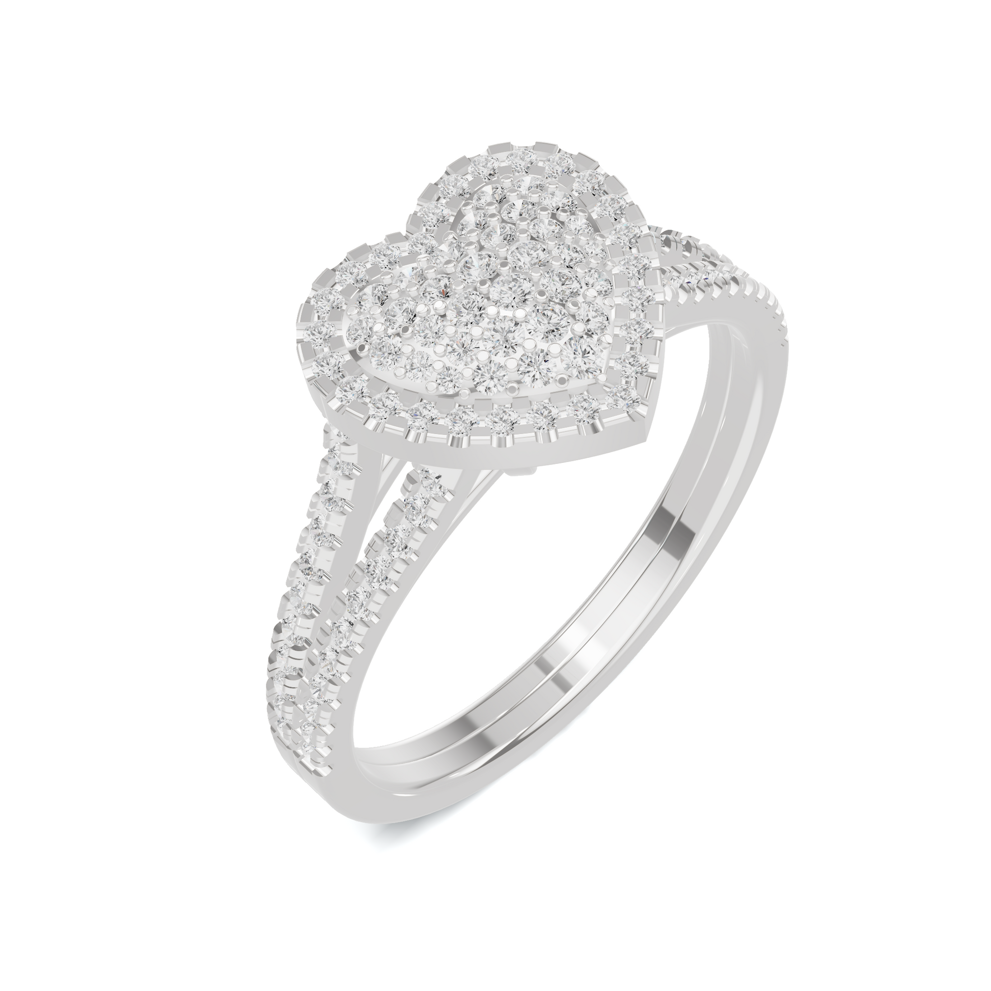 Majestic Pave Heart Statement Ring