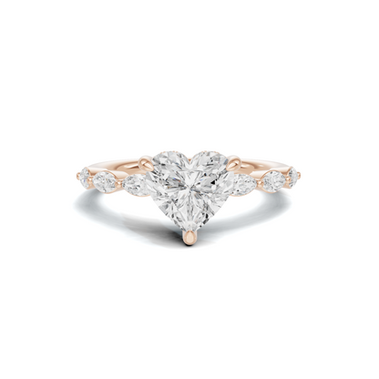 Marquise Accent Heart Ring