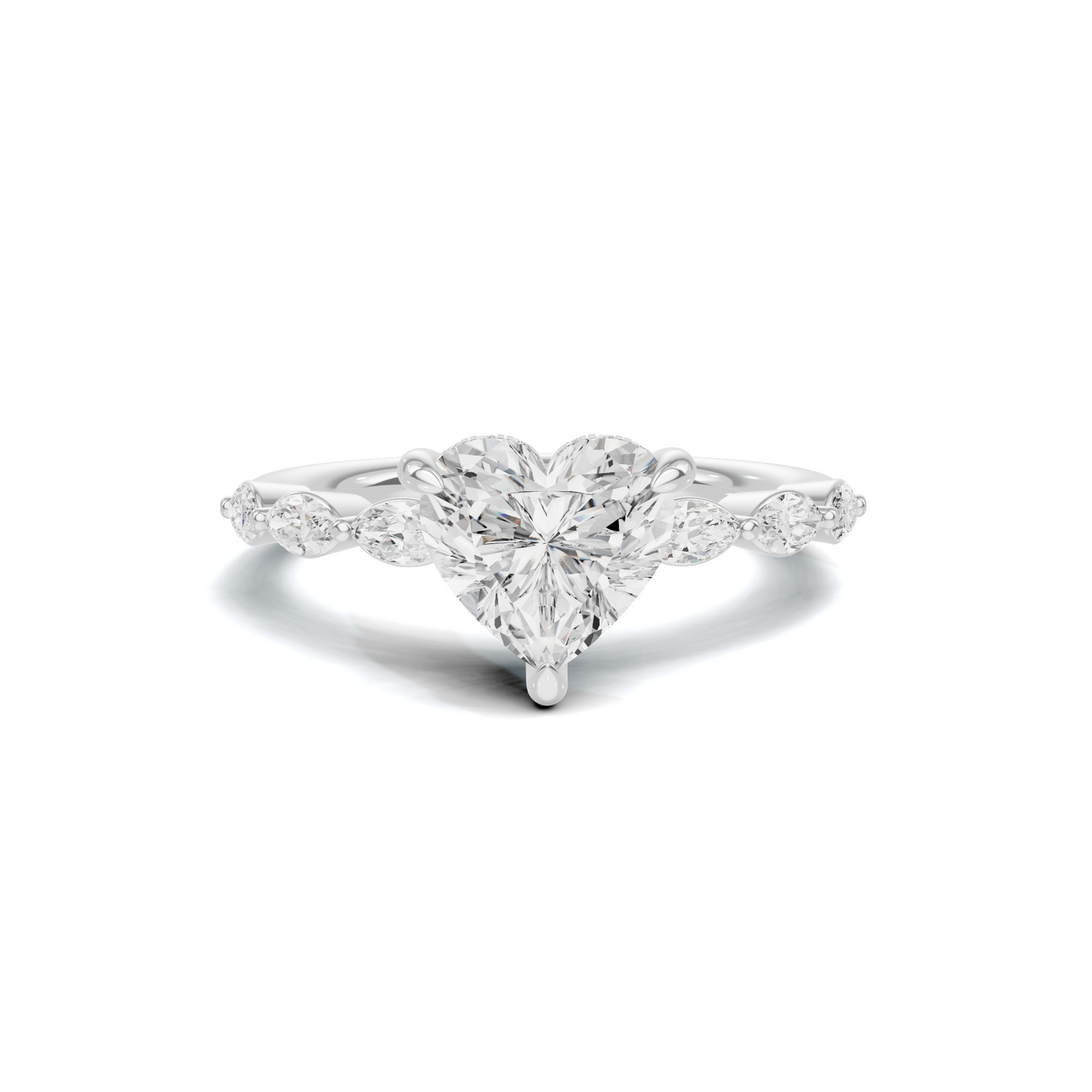 Marquise Accent Heart Ring