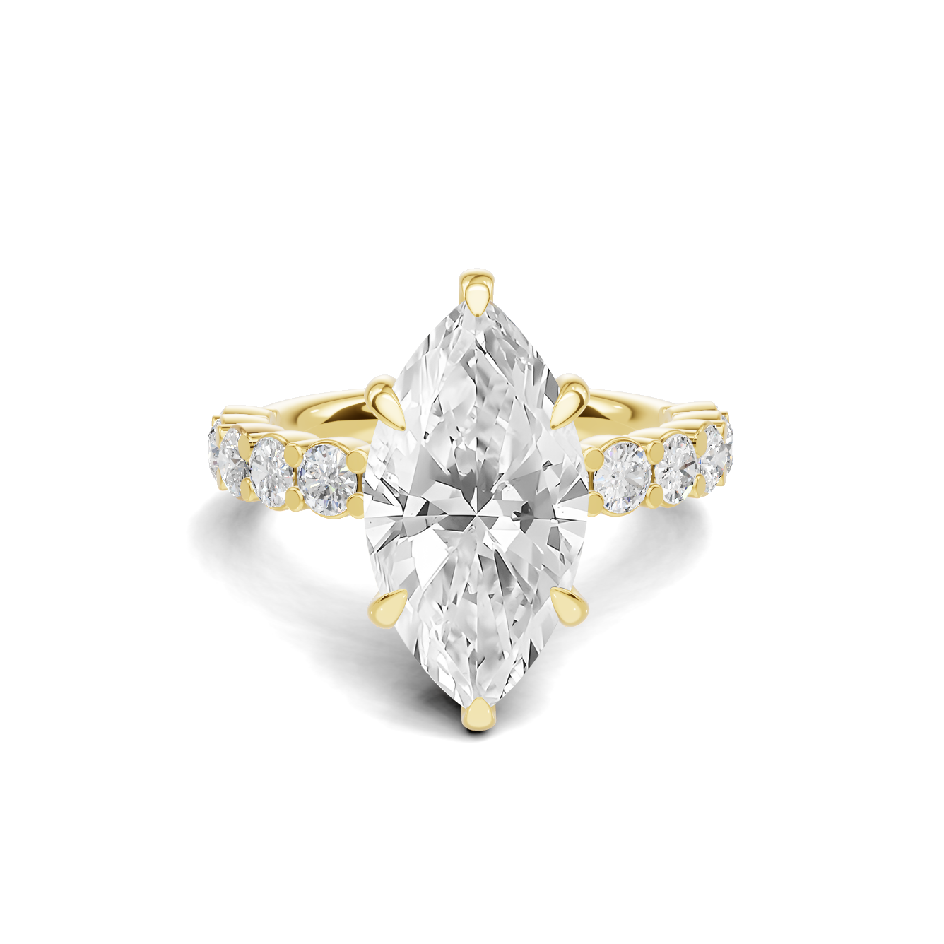 Marquise Accent Sidestone Ring