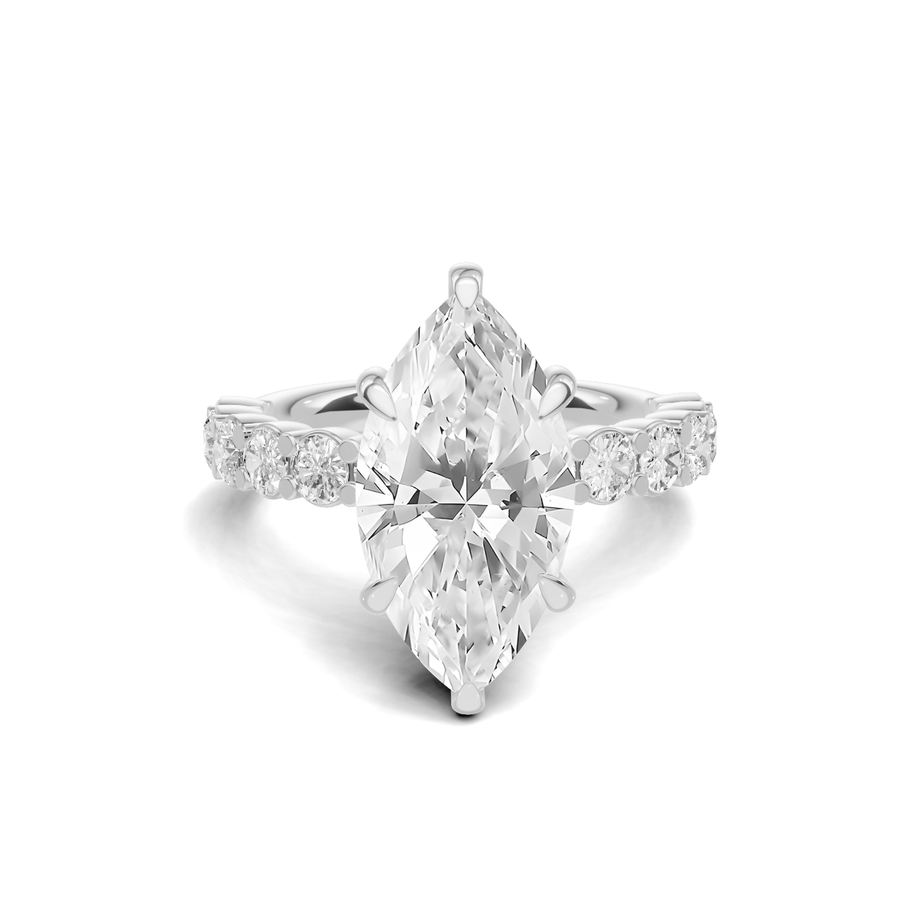 Marquise Accent Sidestone Ring