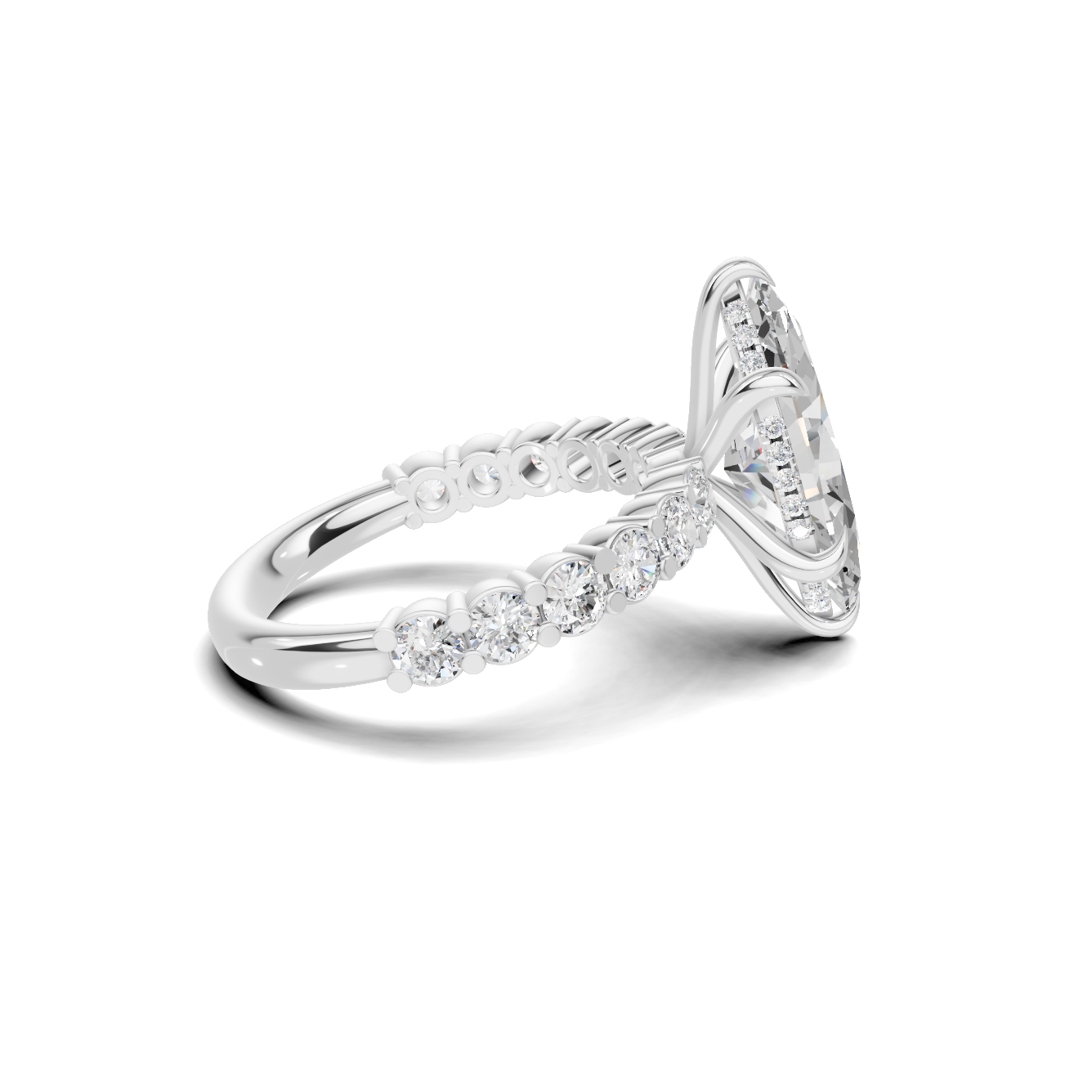 Marquise Accent Sidestone Ring