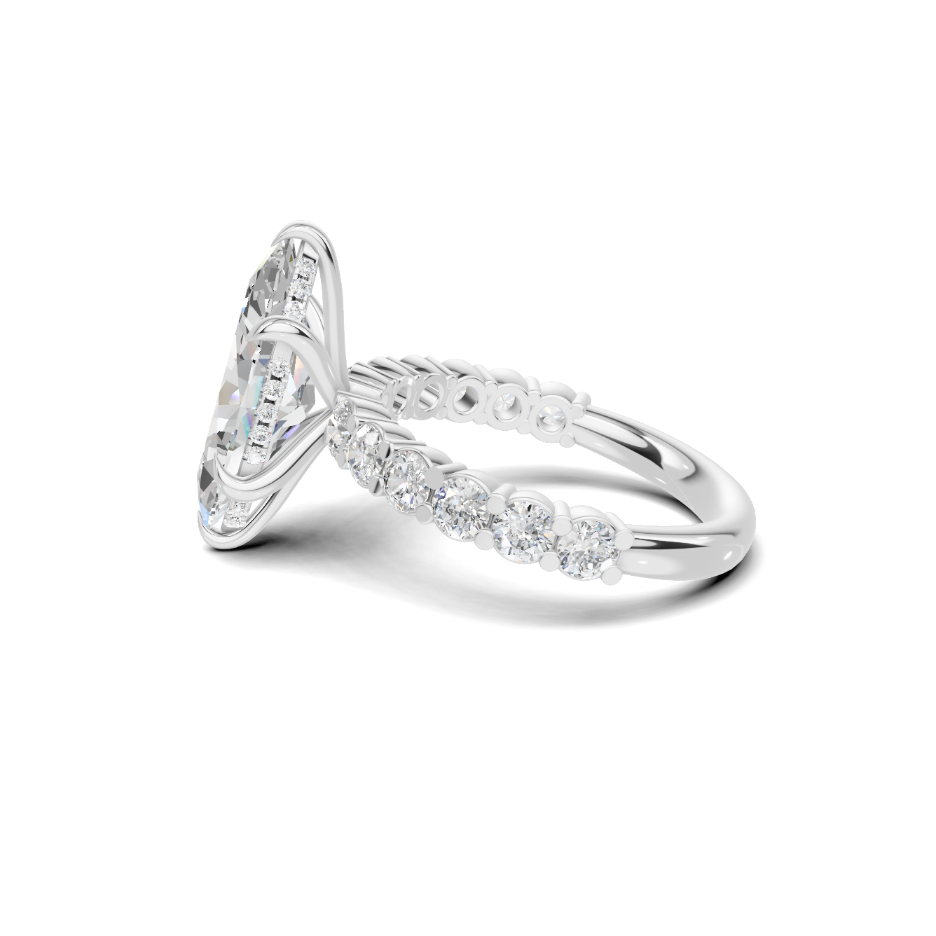 Marquise Accent Sidestone Ring