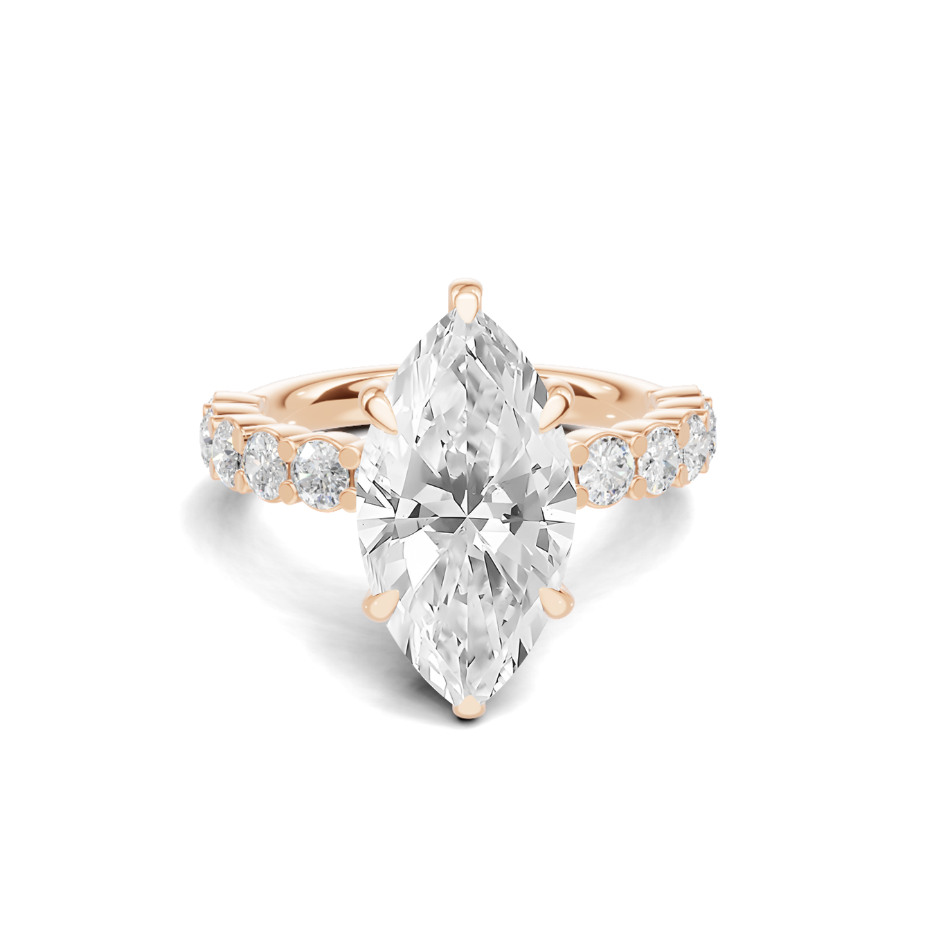 Marquise Accent Sidestone Ring
