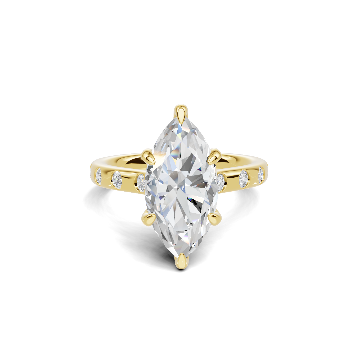Marquise Accented Solitaire Ring