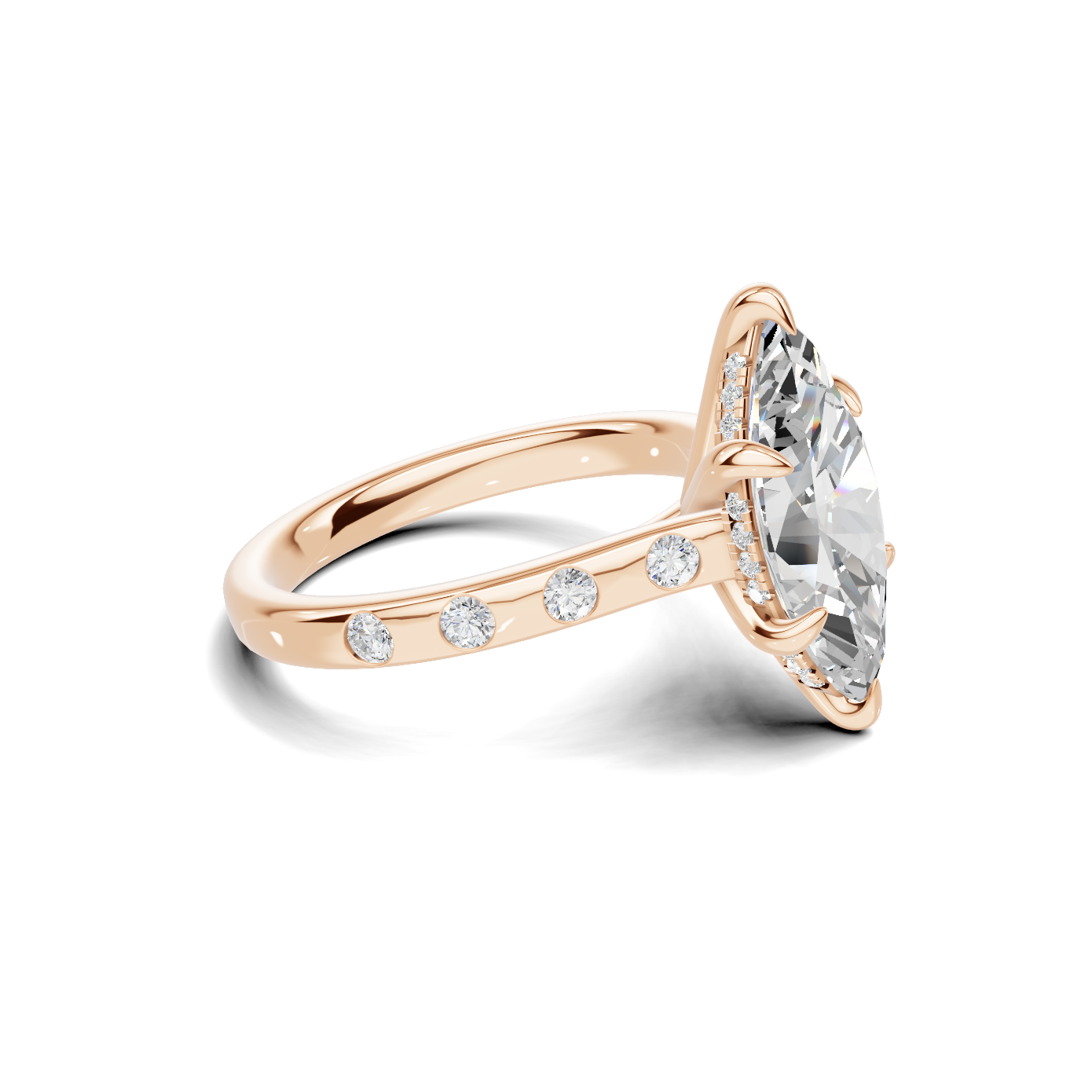 Marquise Accented Solitaire Ring
