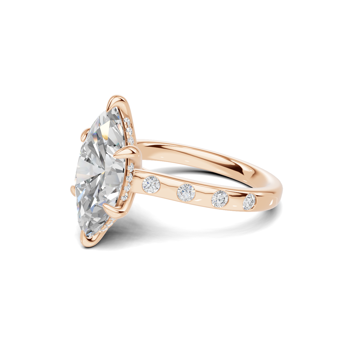 Marquise Accented Solitaire Ring
