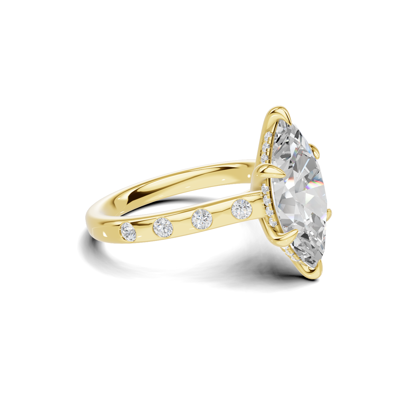 Marquise Accented Solitaire Ring