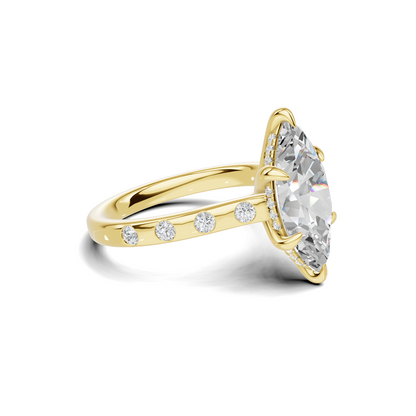 Marquise Accented Solitaire Ring