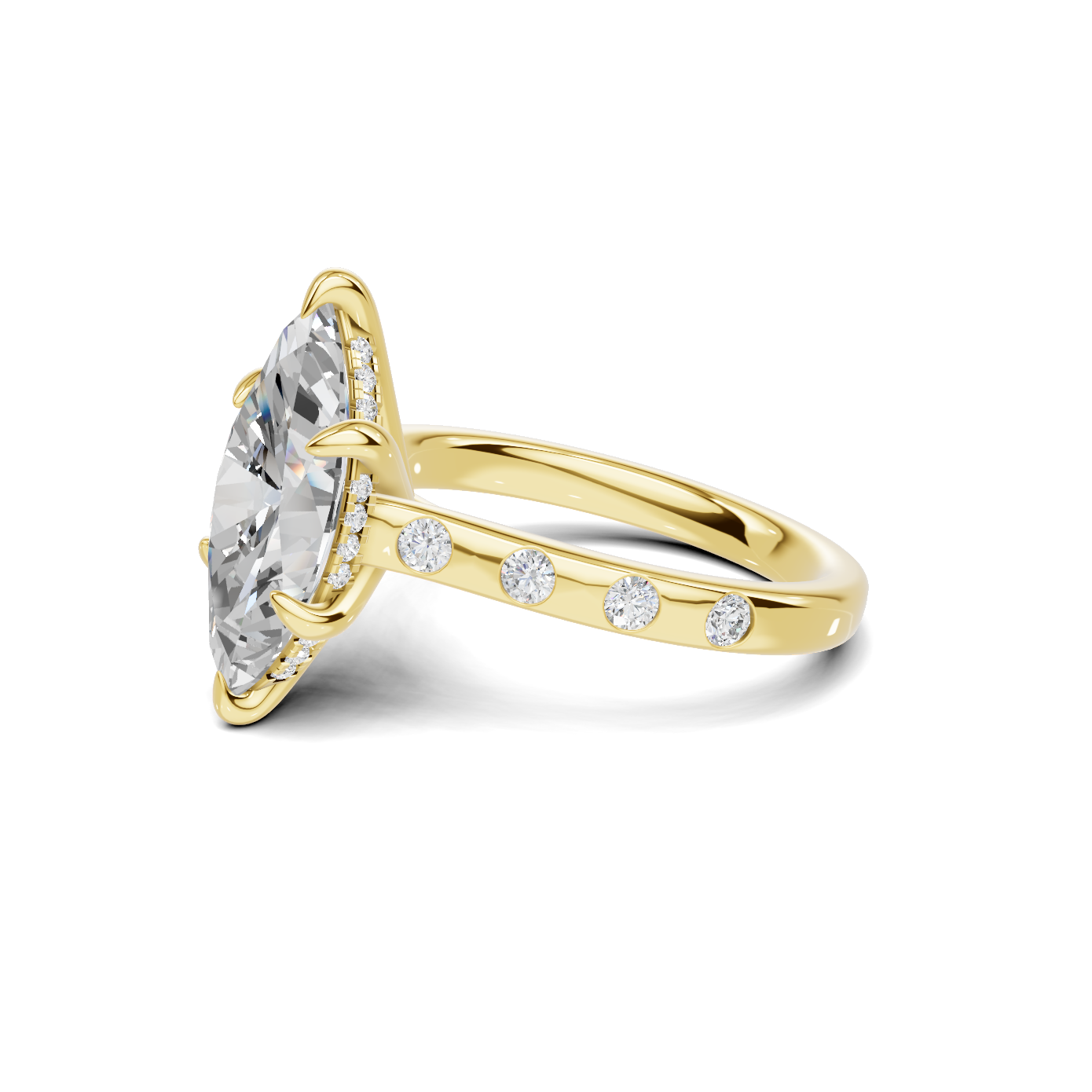 Marquise Accented Solitaire Ring