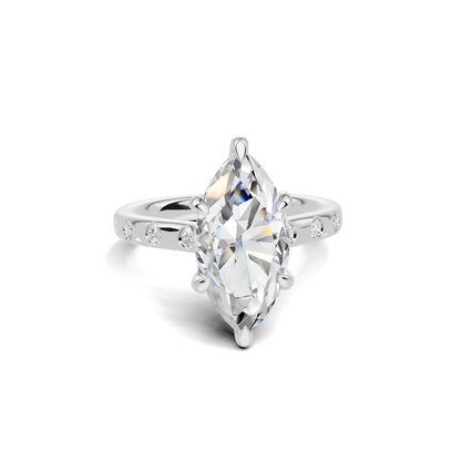 Marquise Accented Solitaire Ring