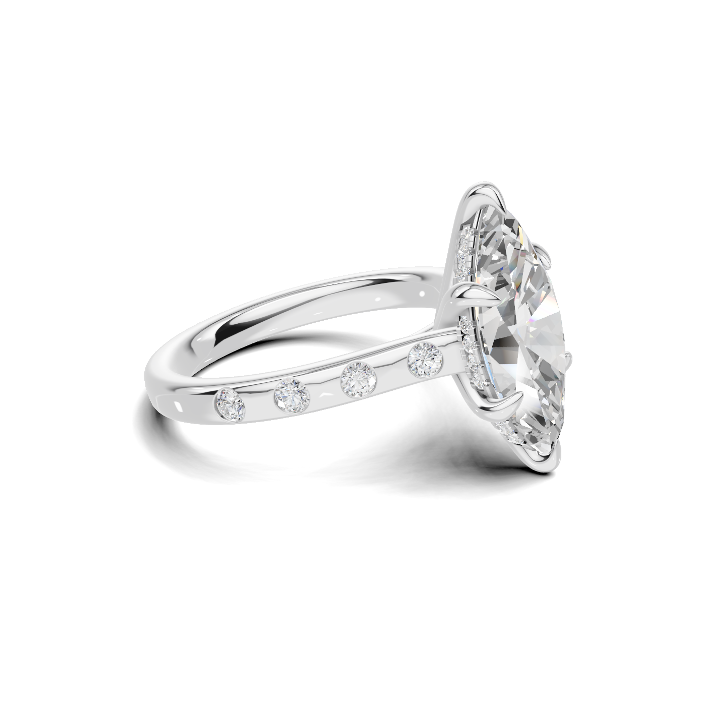 Marquise Accented Solitaire Ring