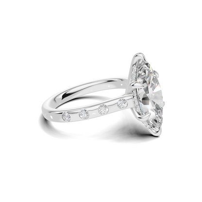 Marquise Accented Solitaire Ring