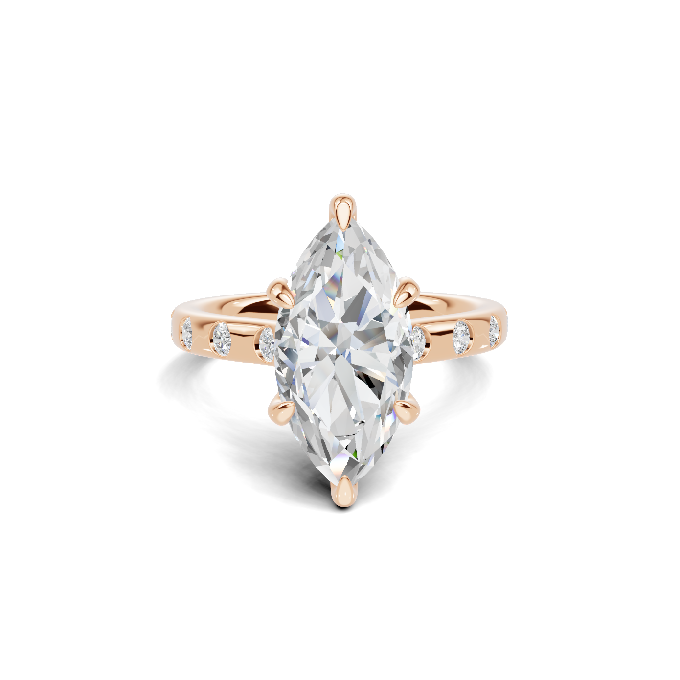 Marquise Accented Solitaire Ring
