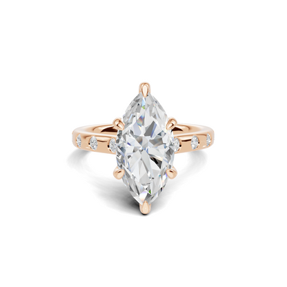Marquise Accented Solitaire Ring