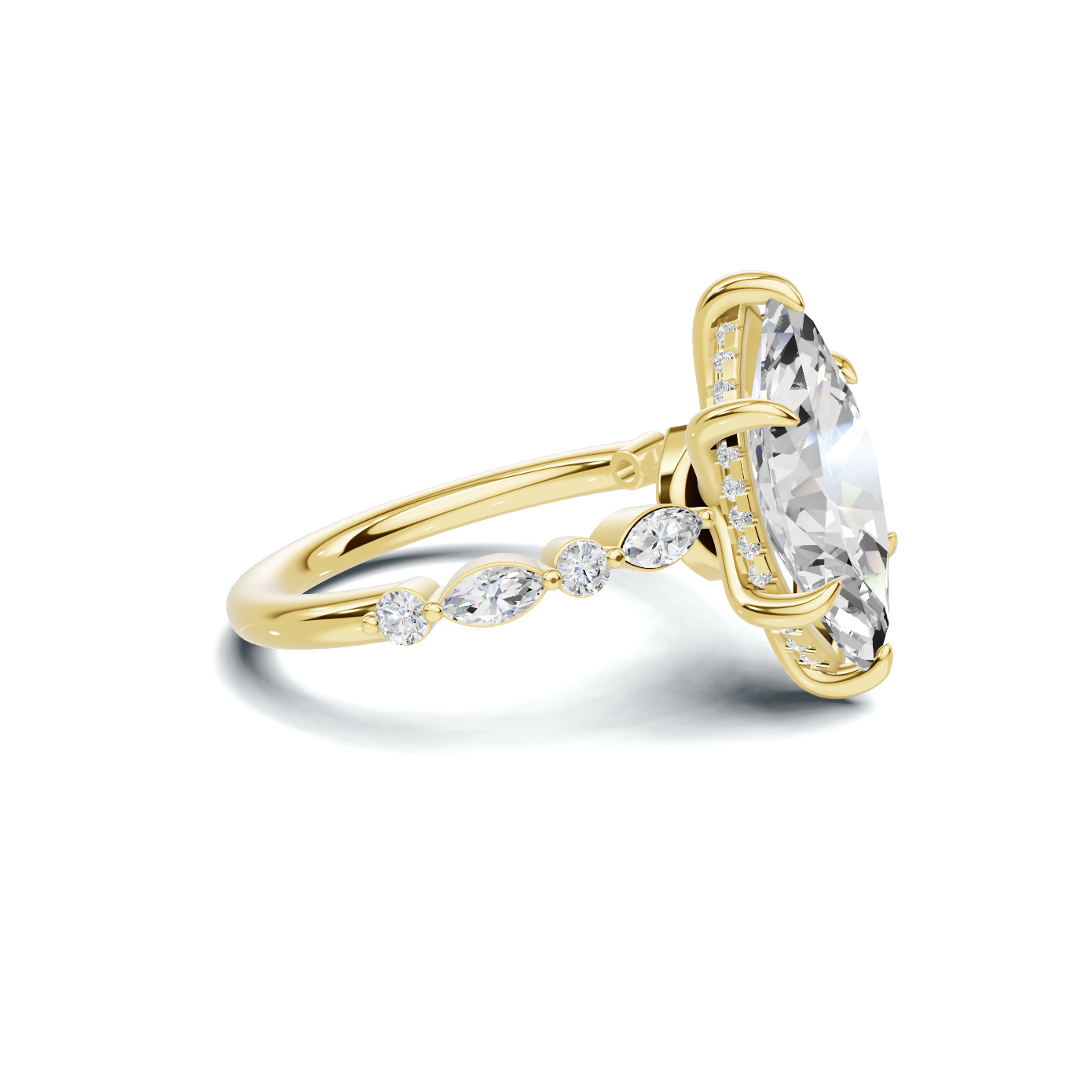 Marquise Accented Statement Ring