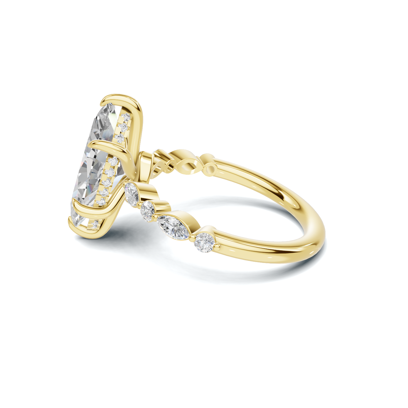 Marquise Accented Statement Ring