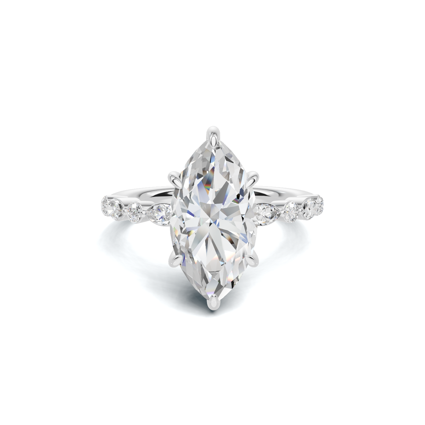 Marquise Accented Statement Ring