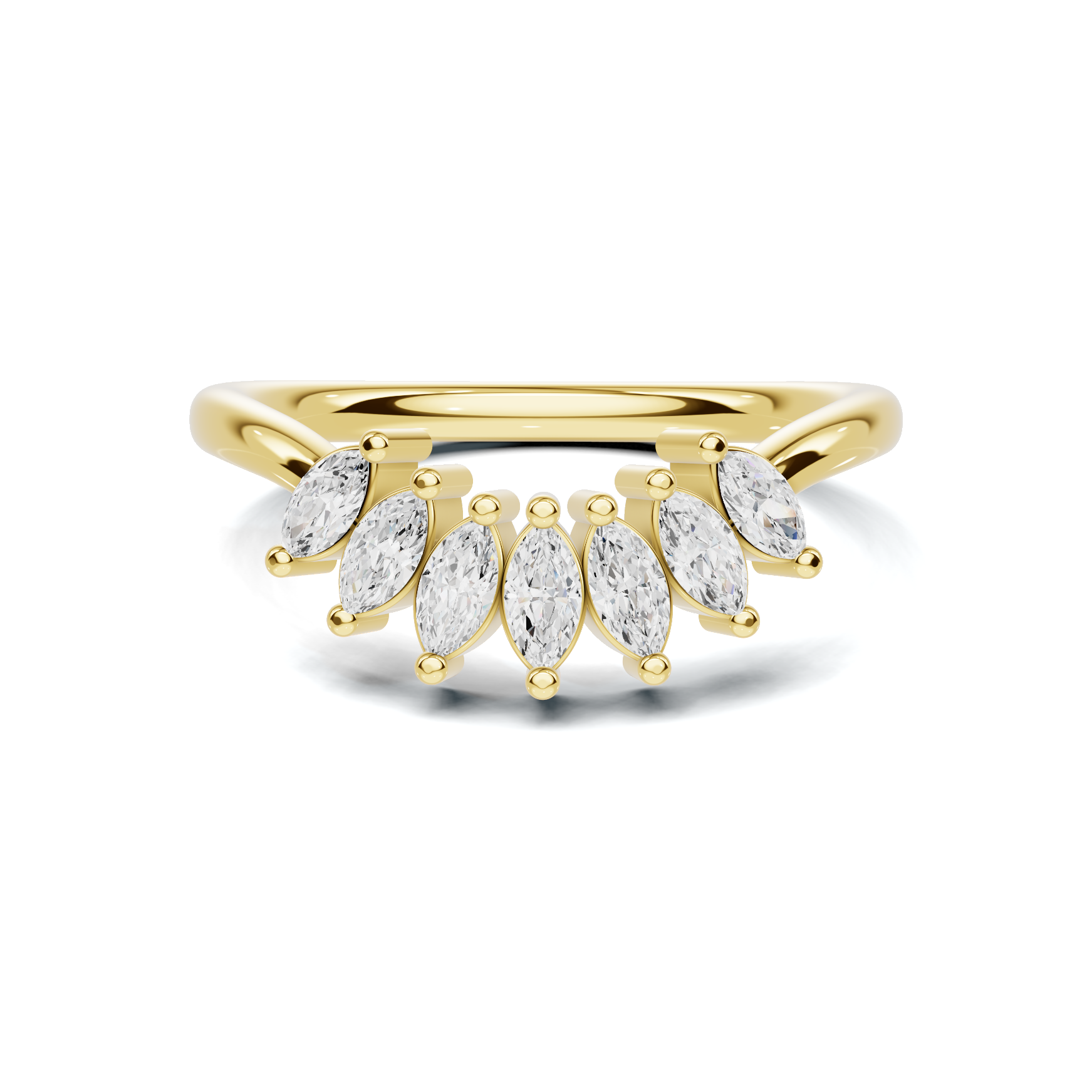 Marquise Fan Curved Ring