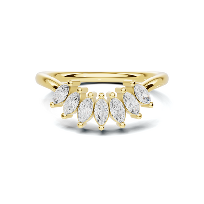 Marquise Fan Curved Ring