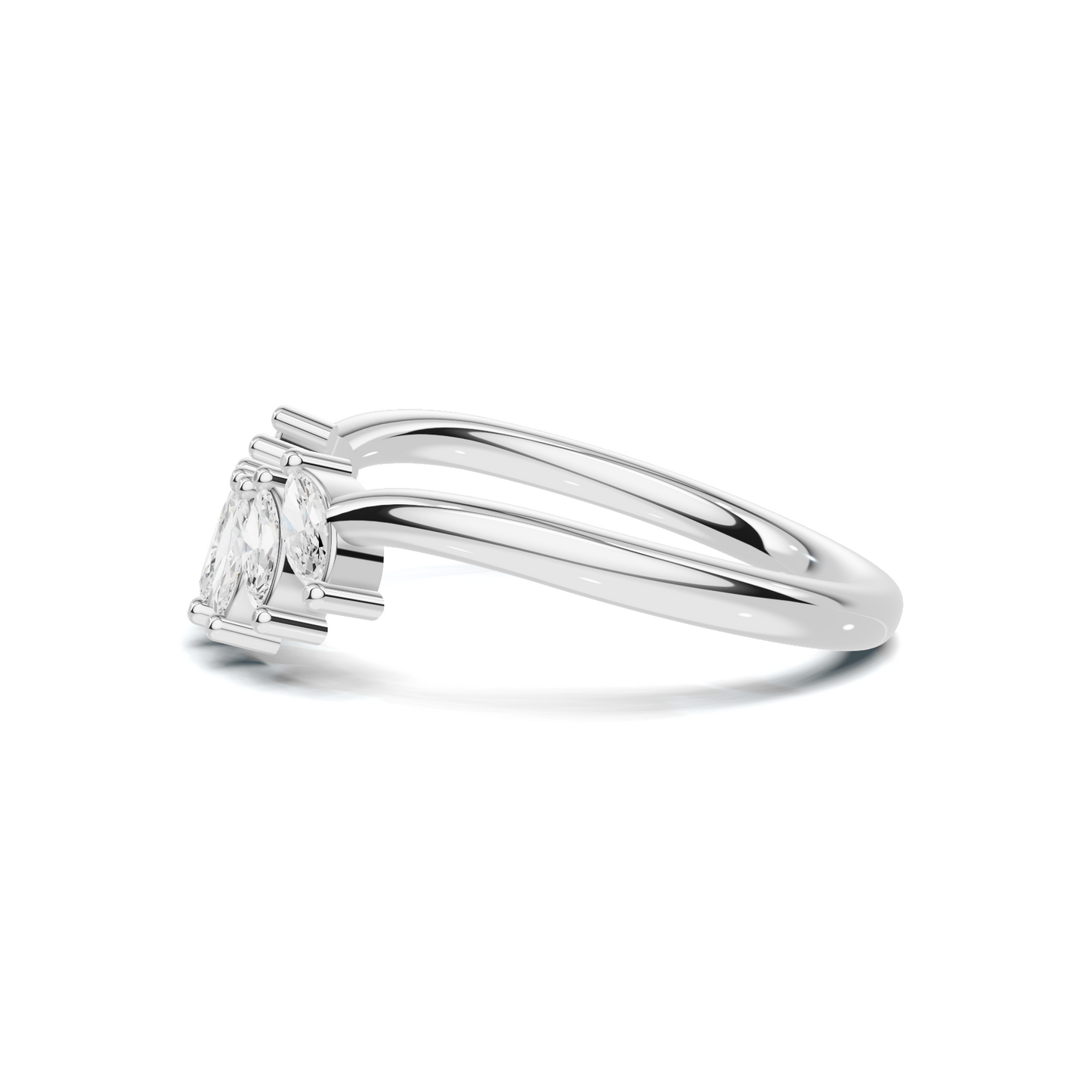 Marquise Fan Curved Ring