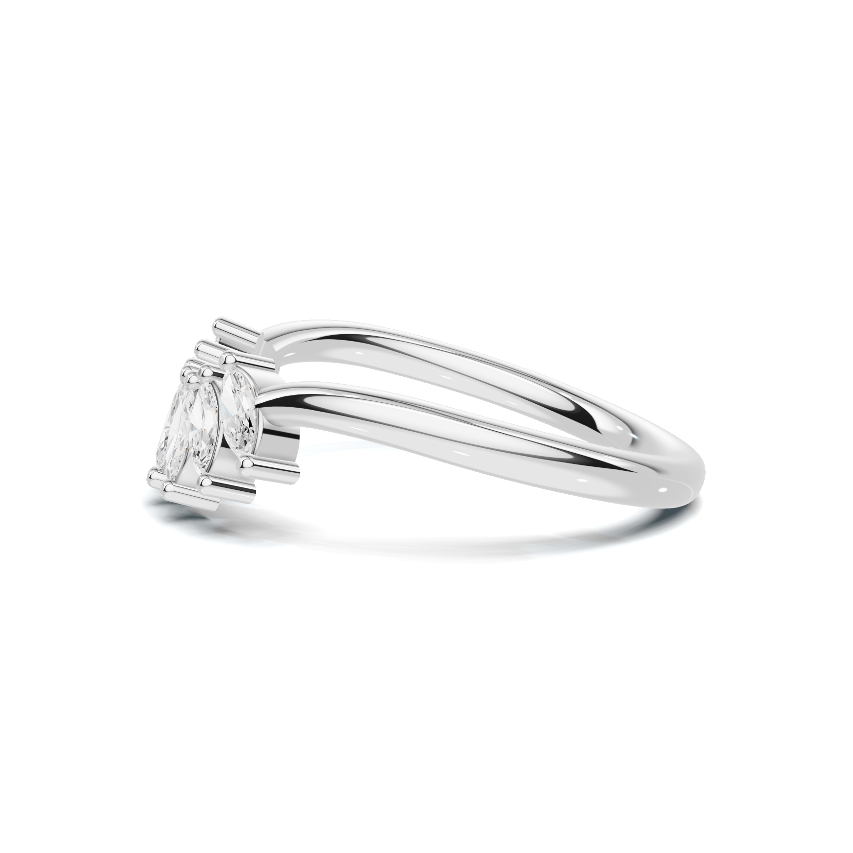 Marquise Fan Curved Ring