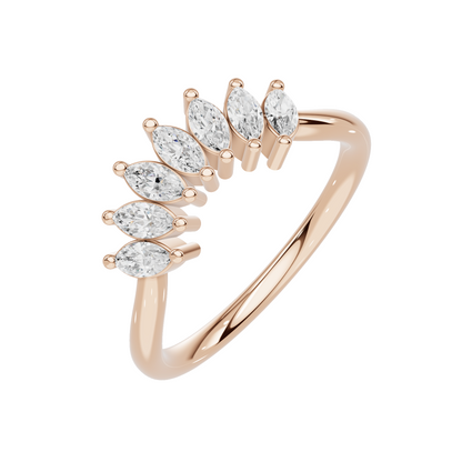 Marquise Fan Curved Ring