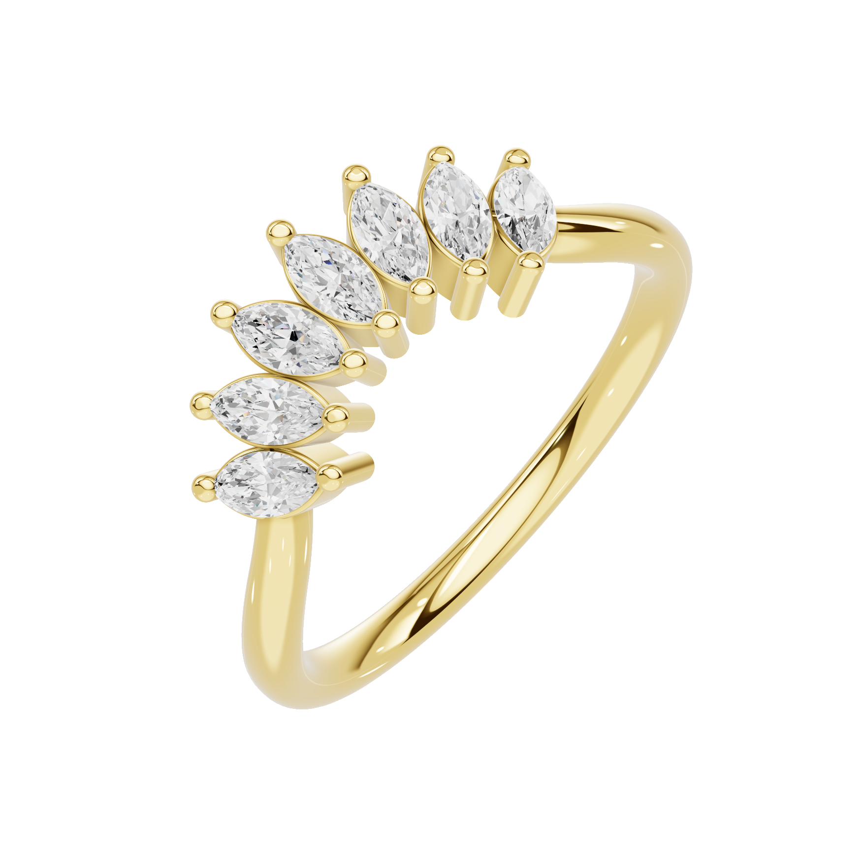 Marquise Fan Curved Ring