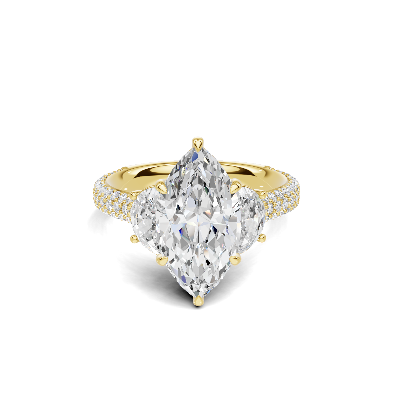 Marquise Half Moon Ring