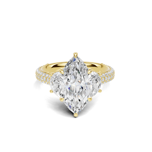 Marquise Half Moon Ring