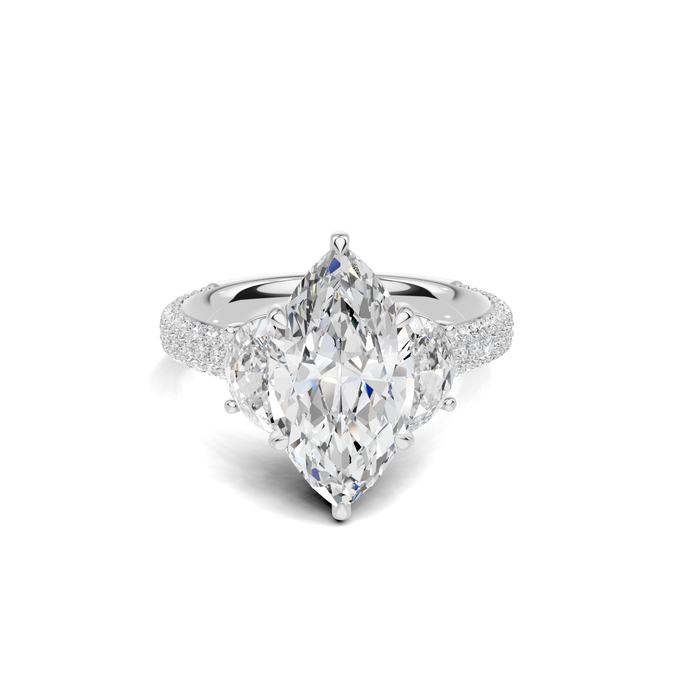 Marquise Half Moon Ring
