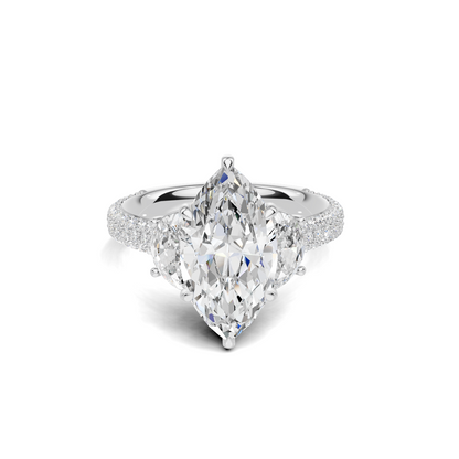 Marquise Half Moon Ring