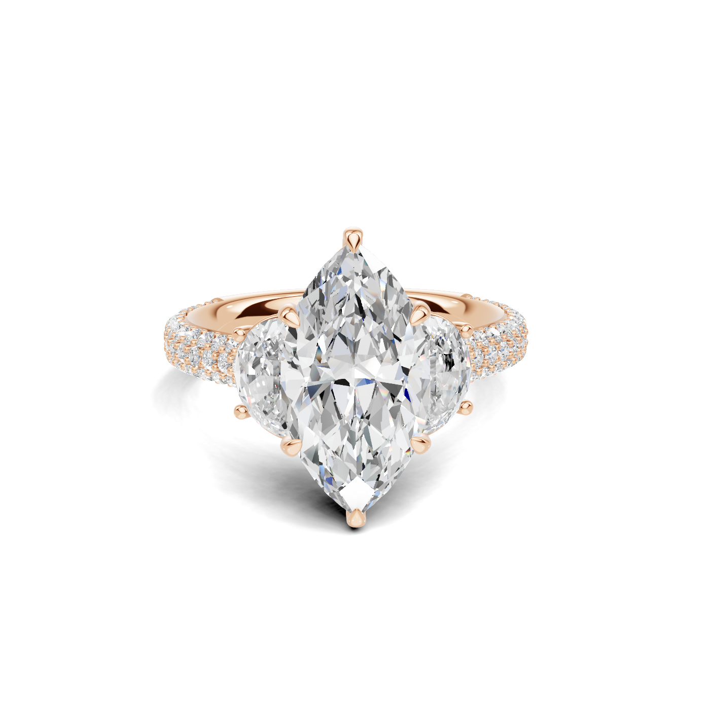 Marquise Half Moon Ring