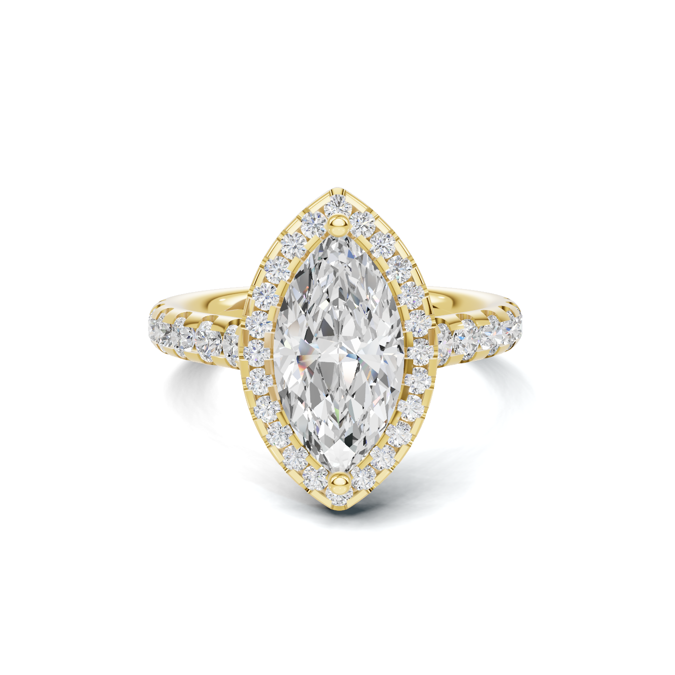 Marquise Halo Statement Ring