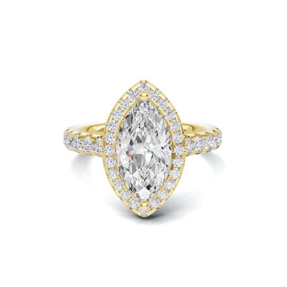 Marquise Halo Statement Ring