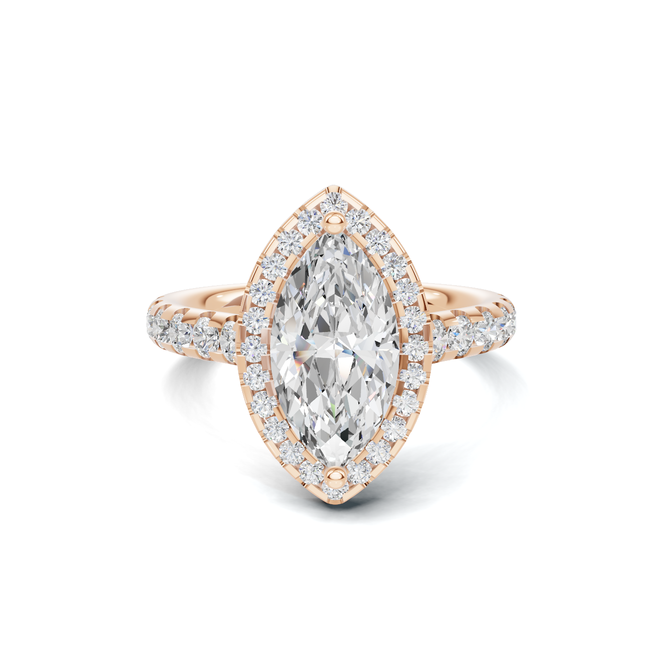 Marquise Halo Statement Ring