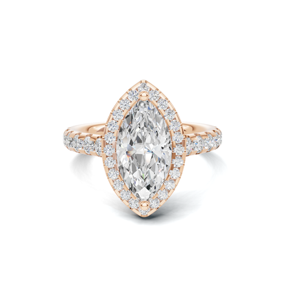 Marquise Halo Statement Ring