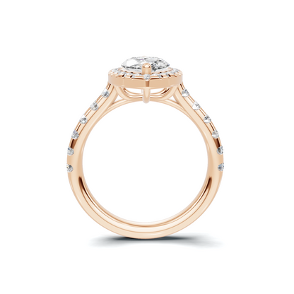 Marquise Halo Statement Ring