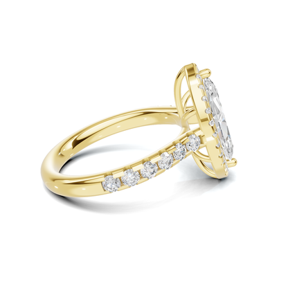 Marquise Halo Statement Ring