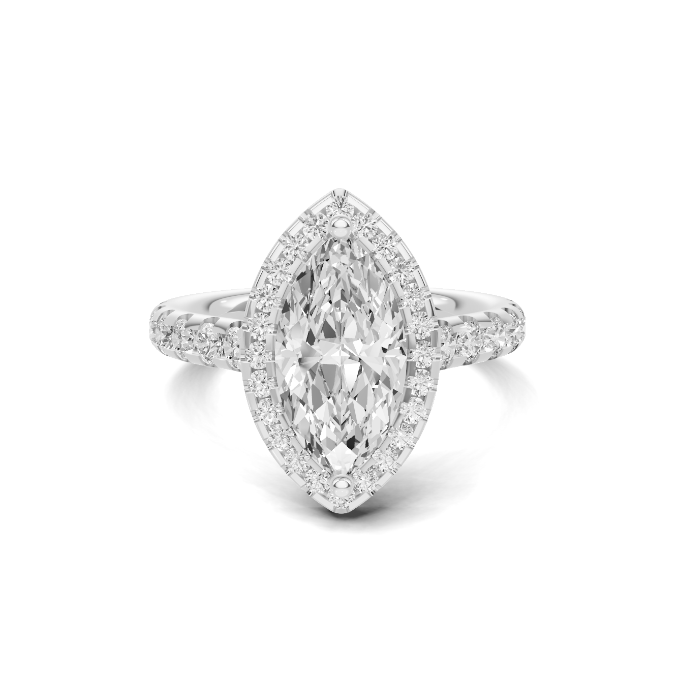 Marquise Halo Statement Ring