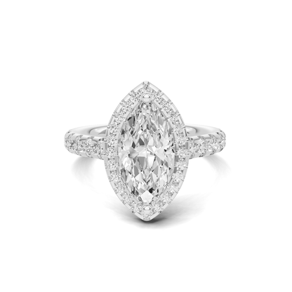 Marquise Halo Statement Ring
